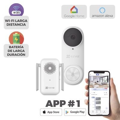 Timbre con Cámara Wi-Fi (Doorbell) de Batería Recargable / Libre de Cables / Uso Exterior Con Protección (IP65) / Cámara 3 Megapíxel / Llamada a la App / Incluye Timbre Para Interior Con Timbres Seleccionables / Ranura - Image 2